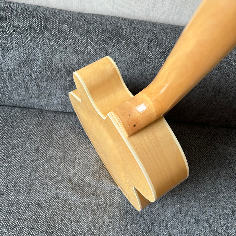 PANGO Music Hollow Body Electric Guitar with Burl Maple Top (ZQN0180, No Hardware)