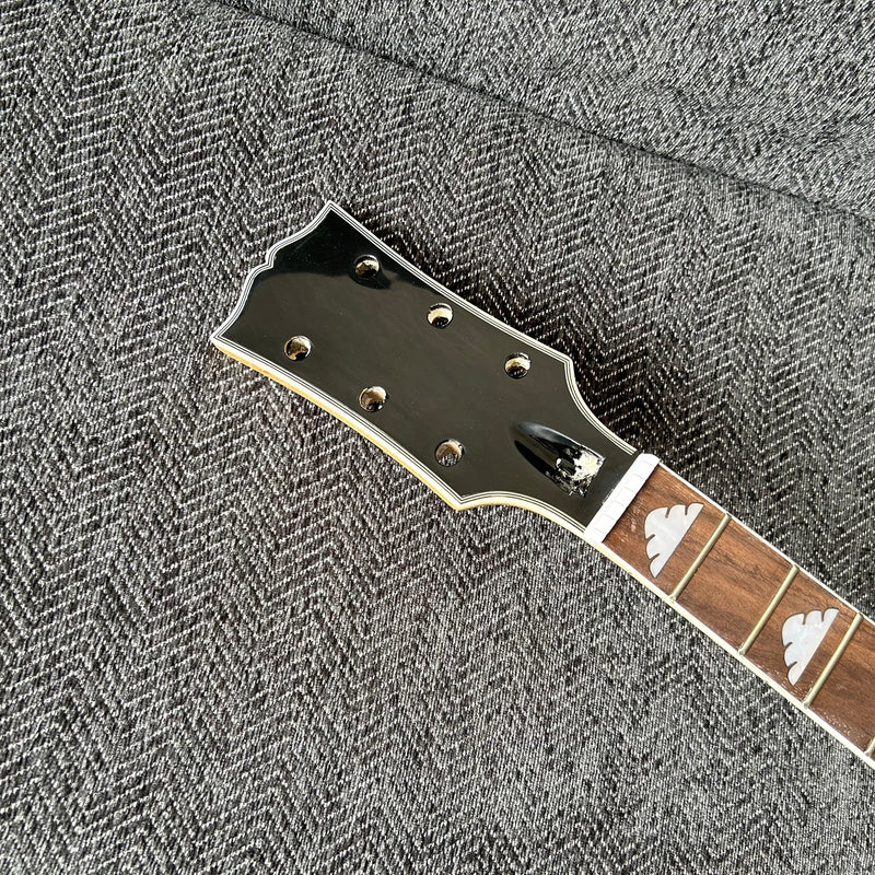 PANGO Music Hollow Body Electric Guitar with Burl Maple Top (ZQN0180, No Hardware)