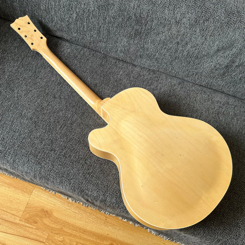 PANGO Music Hollow Body Electric Guitar with Burl Maple Top (ZQN0180, No Hardware)