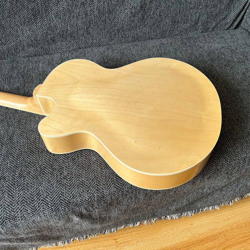 PANGO Music Hollow Body Electric Guitar with Burl Maple Top (ZQN0180, No Hardware)