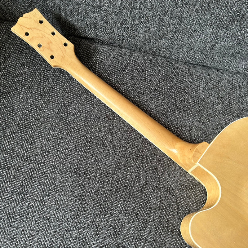 PANGO Music Hollow Body Electric Guitar with Burl Maple Top (ZQN0180, No Hardware)