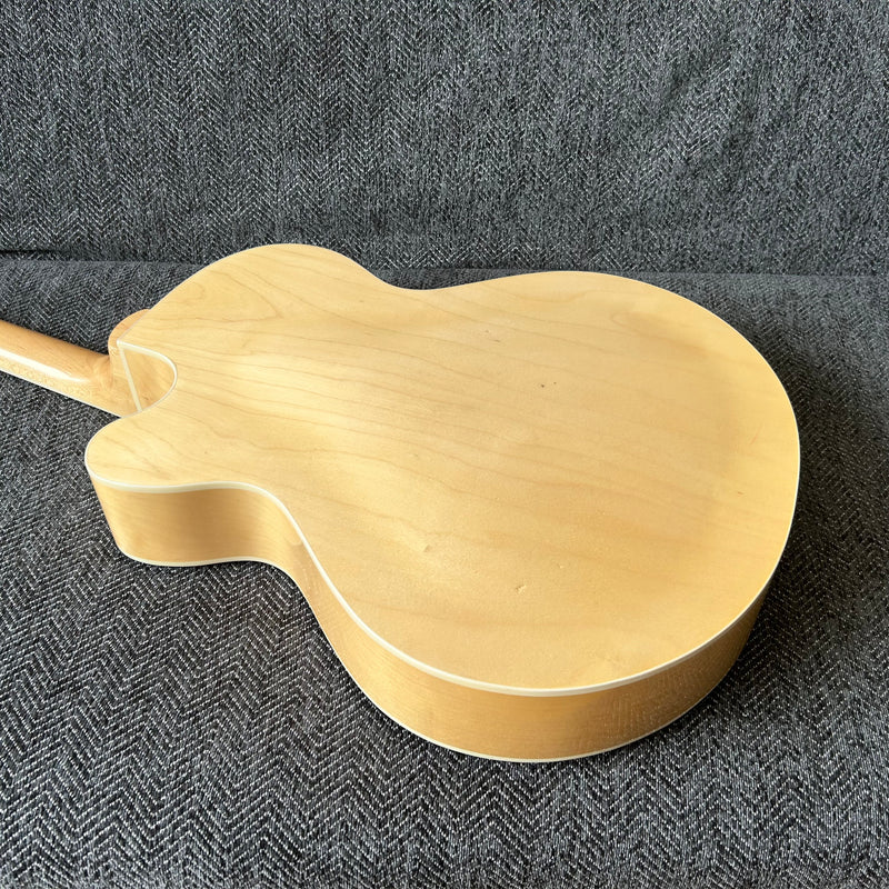 PANGO Music Hollow Body Electric Guitar with Burl Maple Top (ZQN0180, No Hardware)