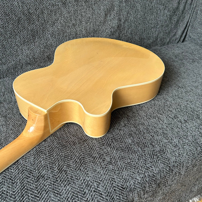 PANGO Music Hollow Body Electric Guitar with Burl Maple Top (ZQN0180, No Hardware)