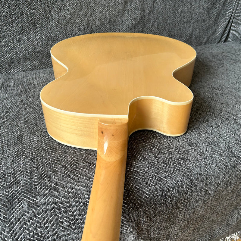 PANGO Music Hollow Body Electric Guitar with Burl Maple Top (ZQN0180, No Hardware)