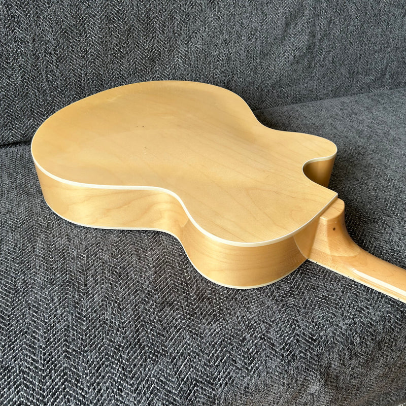 PANGO Music Hollow Body Electric Guitar with Burl Maple Top (ZQN0180, No Hardware)