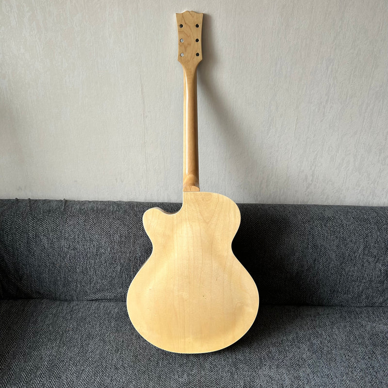 PANGO Music Hollow Body Electric Guitar with Burl Maple Top (ZQN0180, No Hardware)