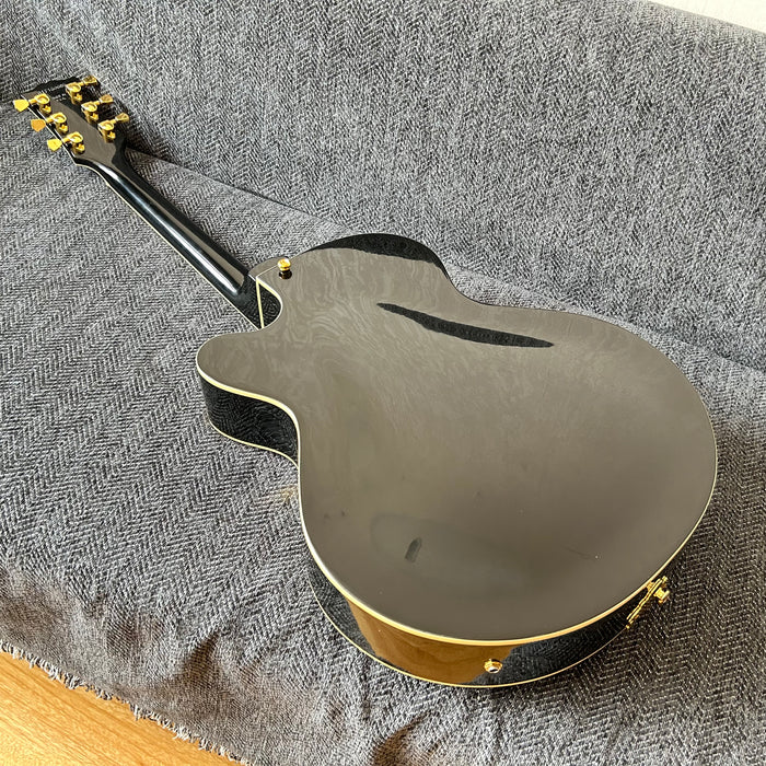 L5 Style All Black Hollow Body Electric Guitar (GKS-006)