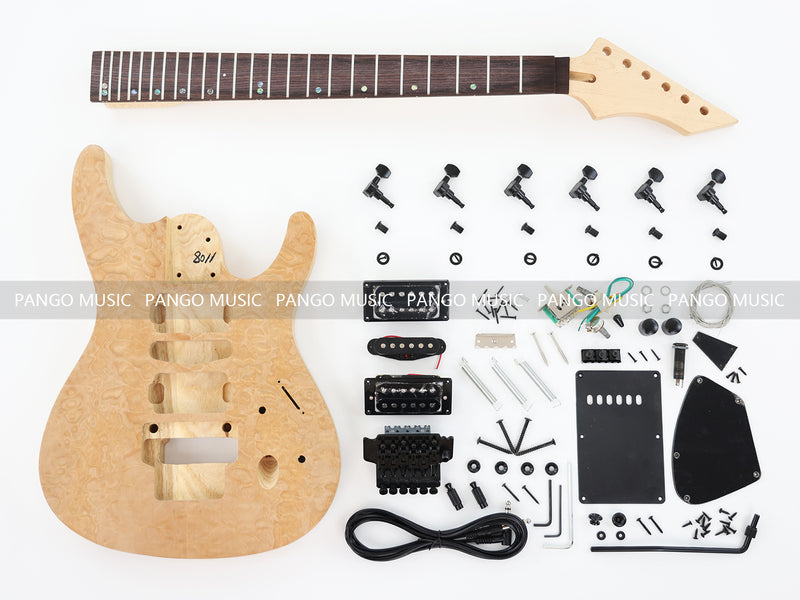 JS Style Ash Body DIY Electric Guitar Kit with Quilted Maple Top (LRF-031, Limited Edition)