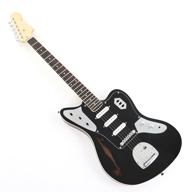 Jaguar Style Black Electric Guitar (GKS-015X, No Logo)