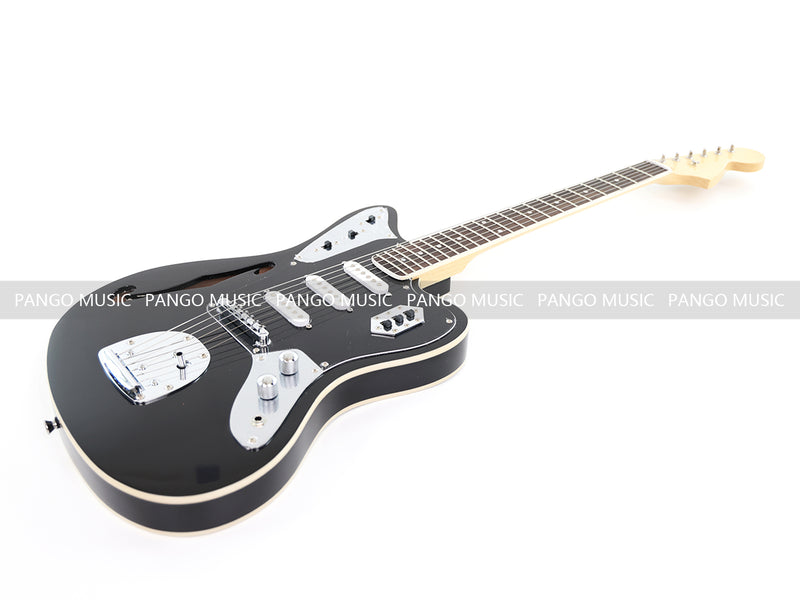 Jaguar Style Black Electric Guitar (GKS-015X, No Logo)