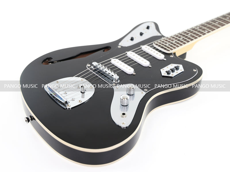 Jaguar Style Black Electric Guitar (GKS-015X, No Logo)