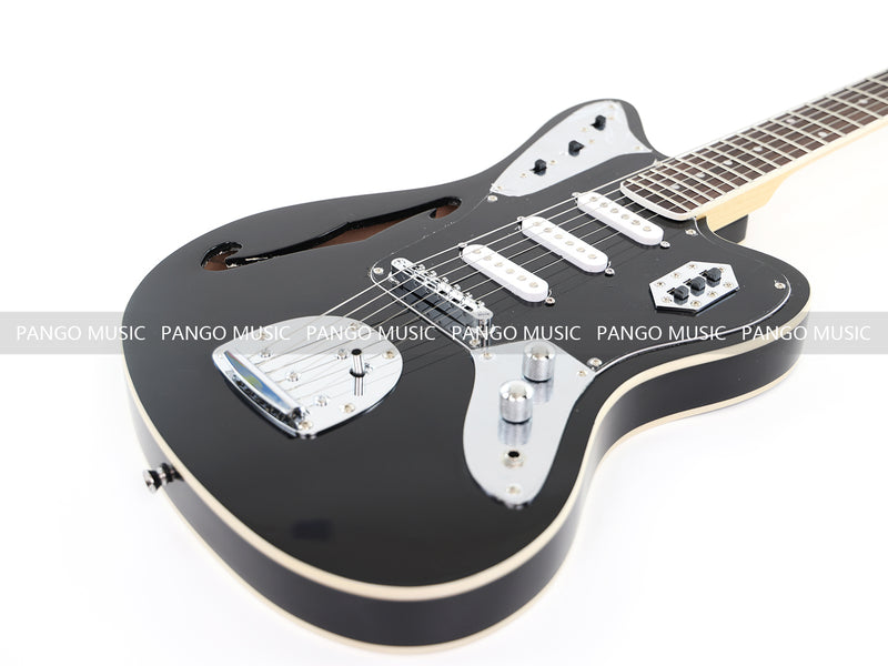 Jaguar Style Black Electric Guitar (GKS-015X, No Logo)