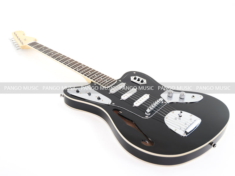 Jaguar Style Black Electric Guitar (GKS-015X, No Logo)