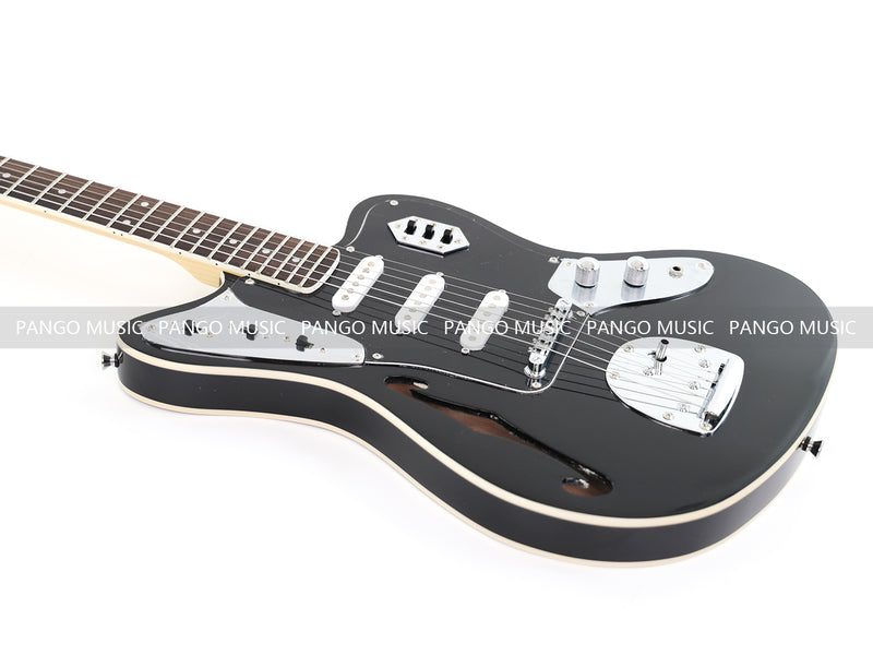 Jaguar Style Black Electric Guitar (GKS-015X, No Logo)