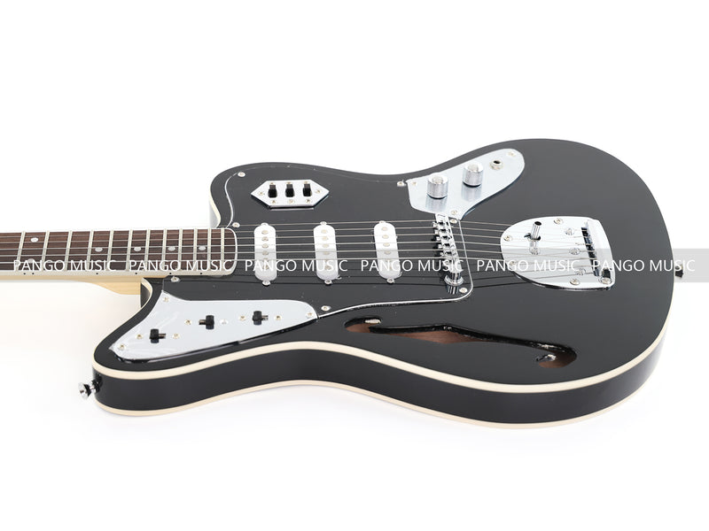 Jaguar Style Black Electric Guitar (GKS-015X, No Logo)