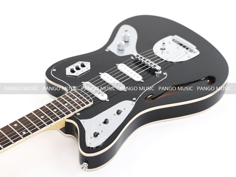 Jaguar Style Black Electric Guitar (GKS-015X, No Logo)