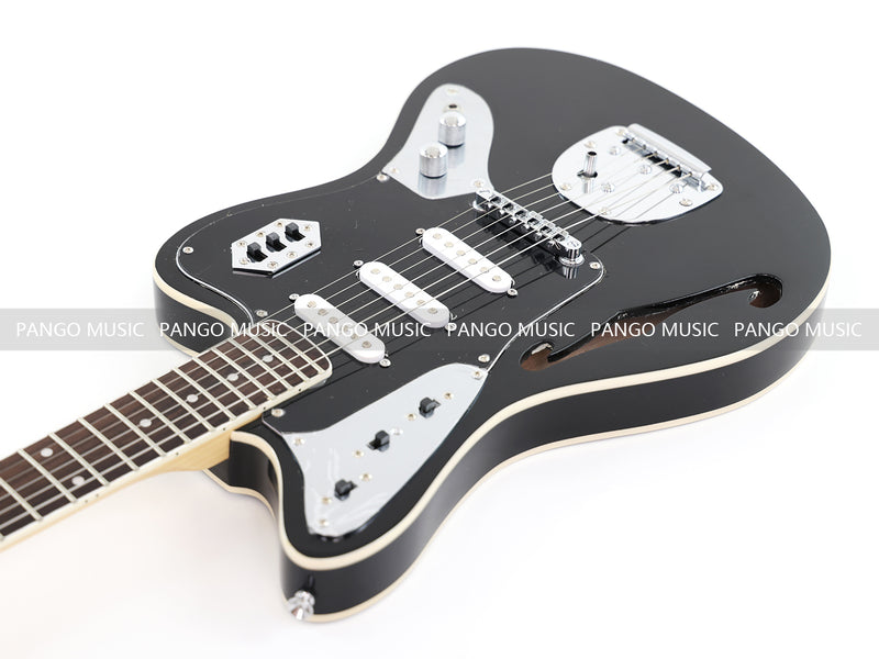 Jaguar Style Black Electric Guitar (GKS-015X, No Logo)