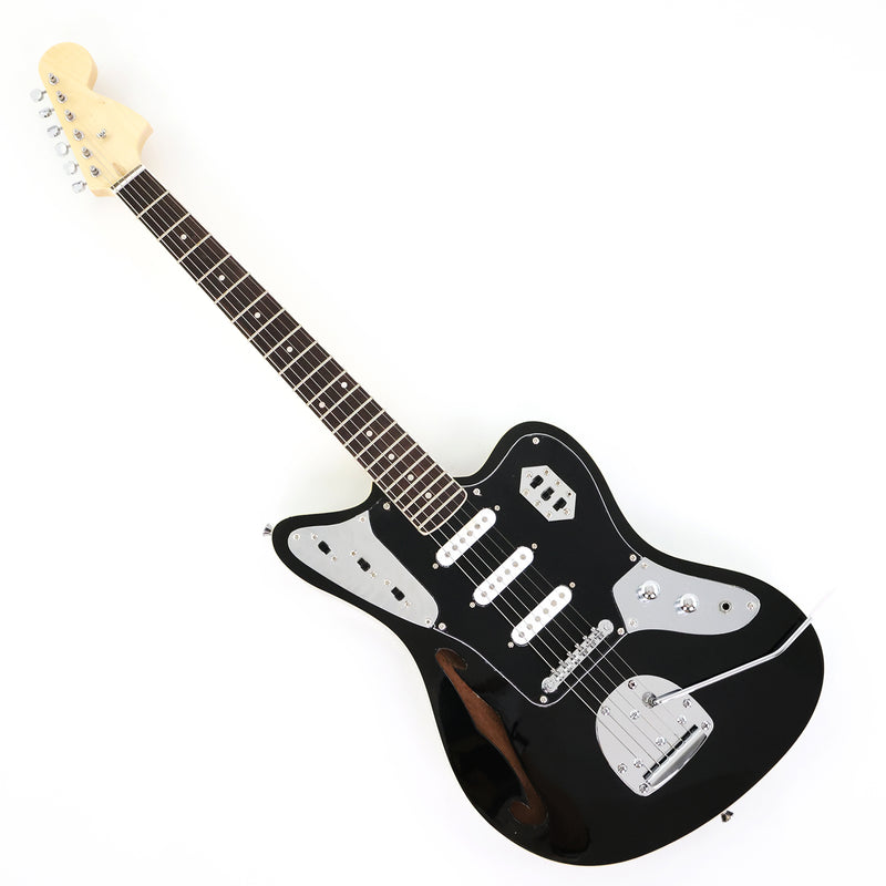 Jaguar Style Black Electric Guitar (GKS-015, No Logo)