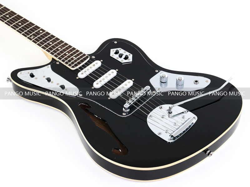 Jaguar Style Black Electric Guitar (GKS-015, No Logo)