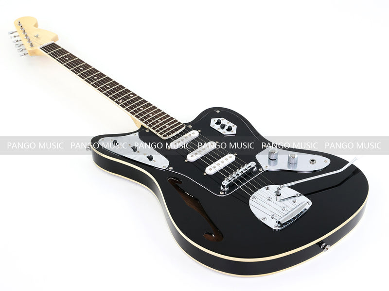 Jaguar Style Black Electric Guitar (GKS-015, No Logo)