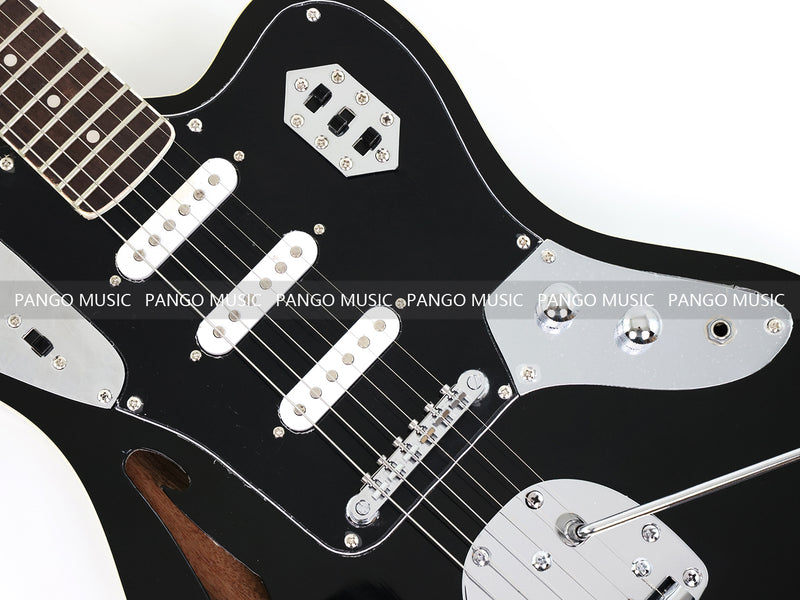 Jaguar Style Black Electric Guitar (GKS-015, No Logo)