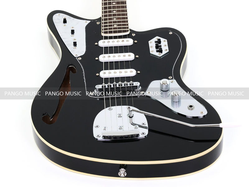 Jaguar Style Black Electric Guitar (GKS-015, No Logo)