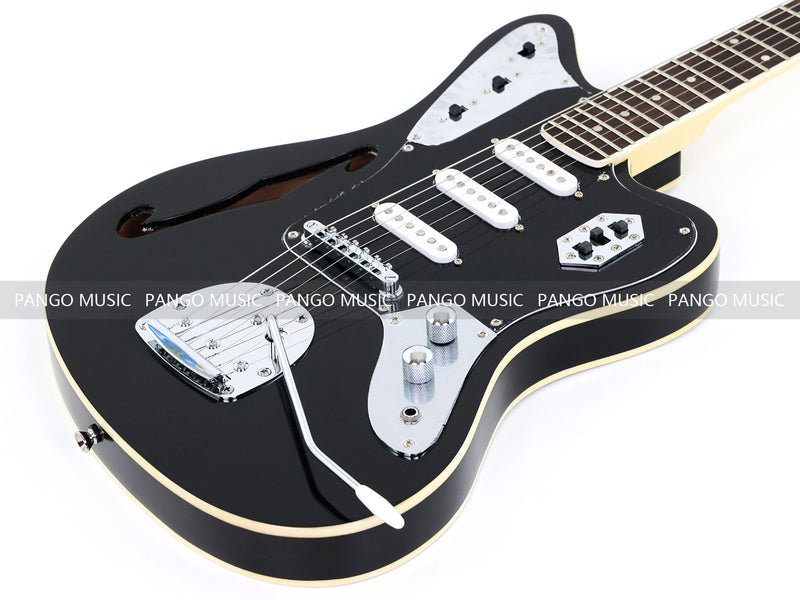 Jaguar Style Black Electric Guitar (GKS-015, No Logo)