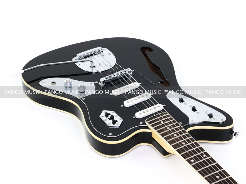 Jaguar Style Black Electric Guitar (GKS-015, No Logo)