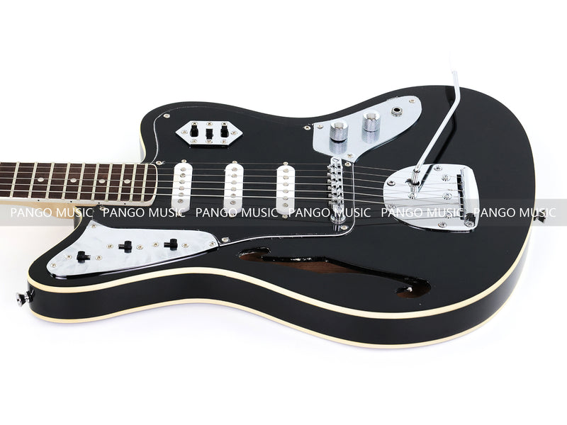 Jaguar Style Black Electric Guitar (GKS-015, No Logo)