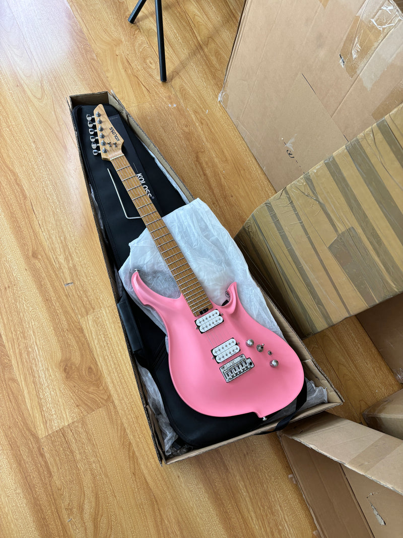 Koloss Brand Aviation Aluminum Alloy Body Electric Guitar with Gloss Pink Finish (GT45P)