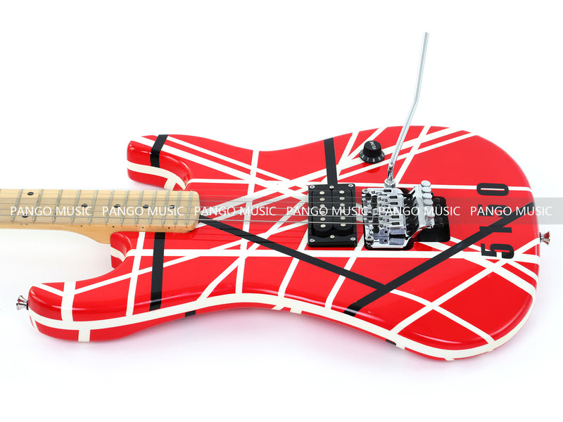 Kramer 5150 Style Red Striped Electric Guitar with Floyd Rose Tremolo (C2743, B Stock)