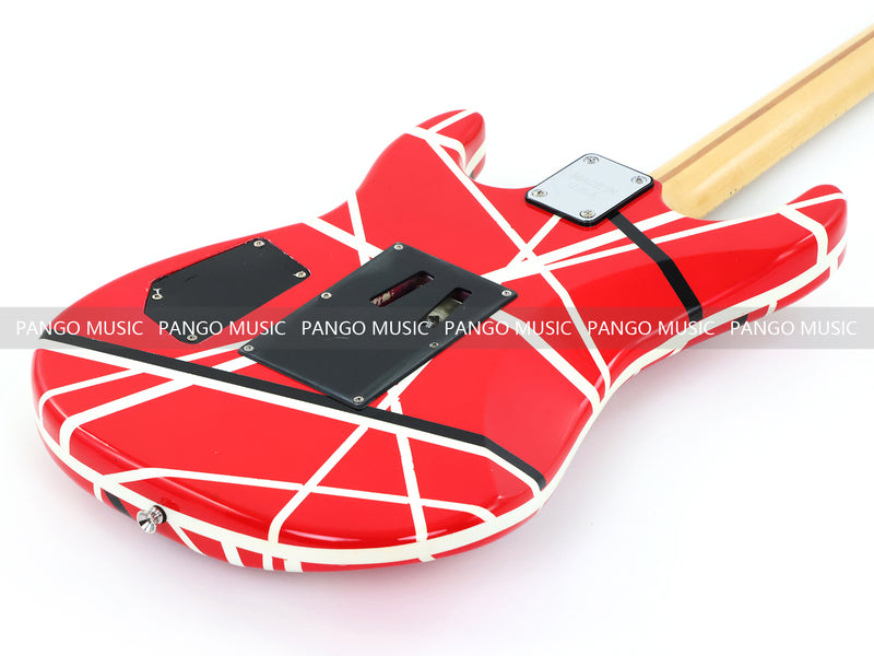 Kramer 5150 Style Red Striped Electric Guitar with Floyd Rose Tremolo (C2743, B Stock)