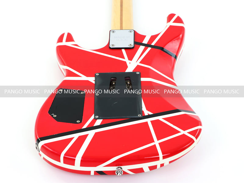 Kramer 5150 Style Red Striped Electric Guitar with Floyd Rose Tremolo (C2743, B Stock)