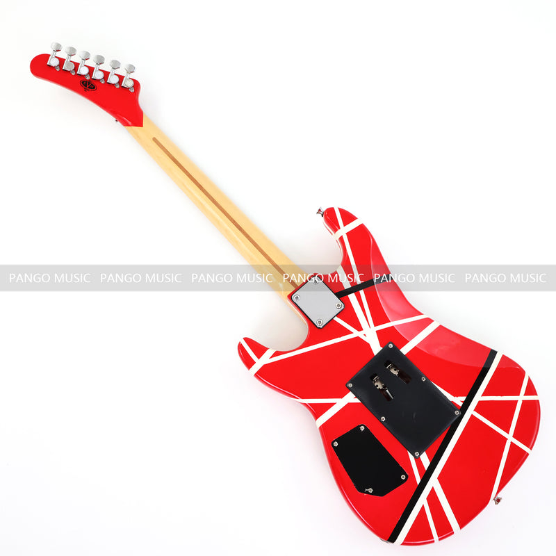Kramer 5150 Style Red Striped Electric Guitar with Floyd Rose Tremolo (C2743, B Stock)