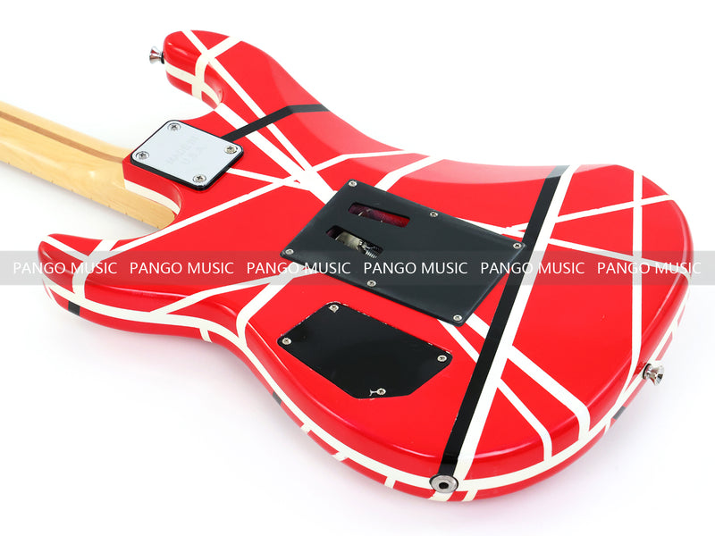 Kramer 5150 Style Red Striped Electric Guitar with Floyd Rose Tremolo (C2743, B Stock)