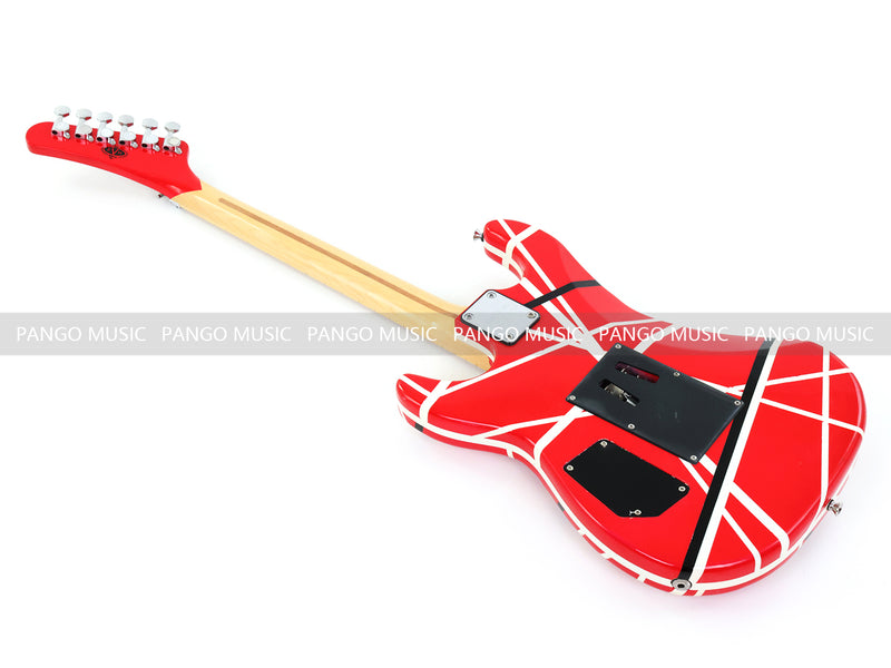 Kramer 5150 Style Red Striped Electric Guitar with Floyd Rose Tremolo (C2743, B Stock)