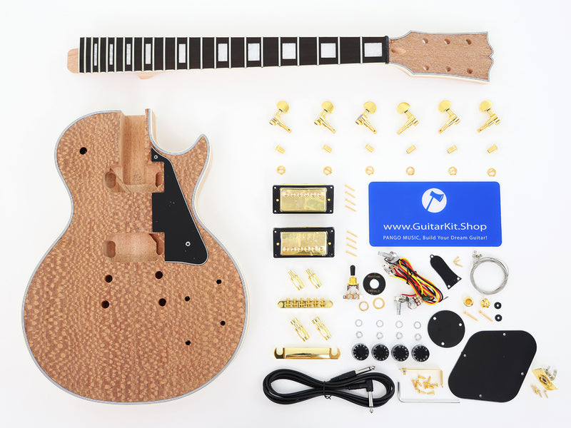 LP Custom DIY Electric Guitar Kit with French Lacewood Veneer (CST-960F, Fast Shipping, Tariff-free)