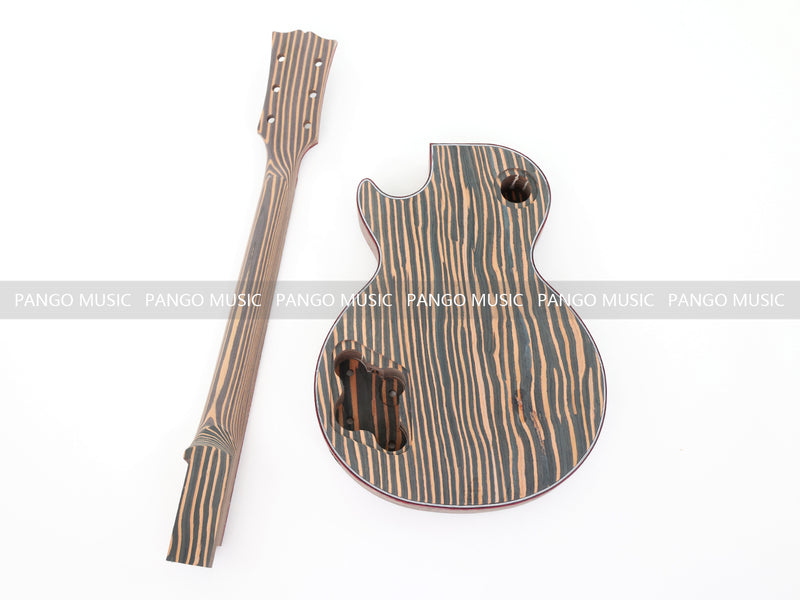 LP Custom Style All Zebrawood DIY Electric Guitar Kit (12795, Limited Edition)