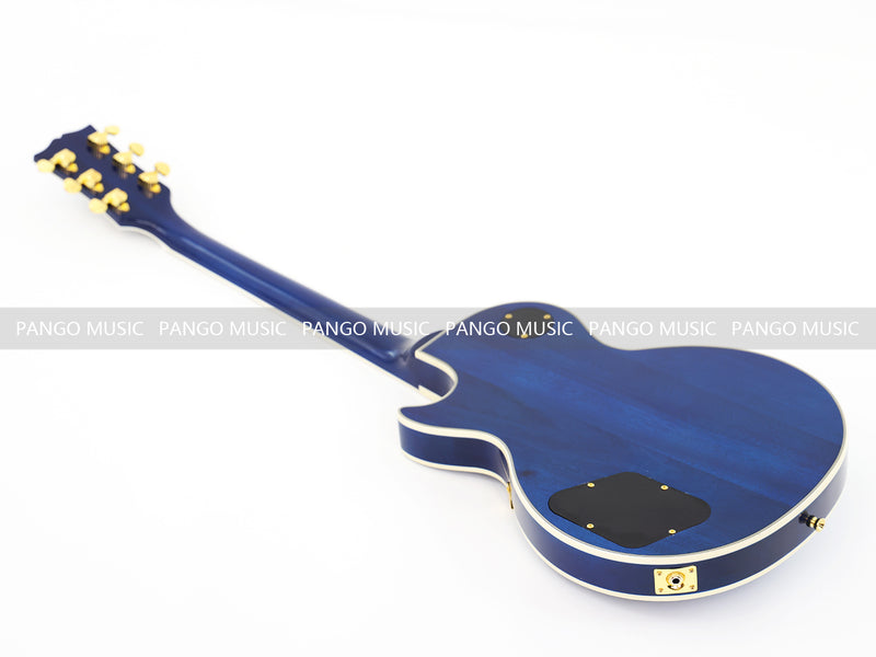 LP Custom Style Blue Electric Guitar with Flamed Maple Top (CST-013)
