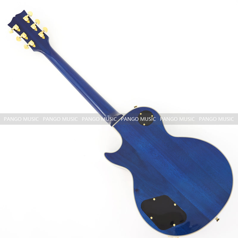 LP Custom Style Blue Electric Guitar with Flamed Maple Top (CST-013)