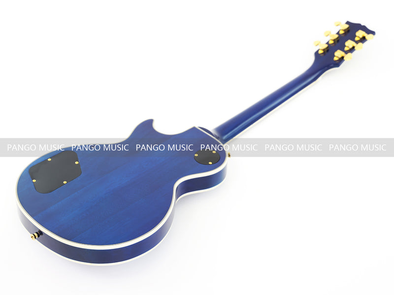 LP Custom Style Blue Electric Guitar with Flamed Maple Top (CST-013)