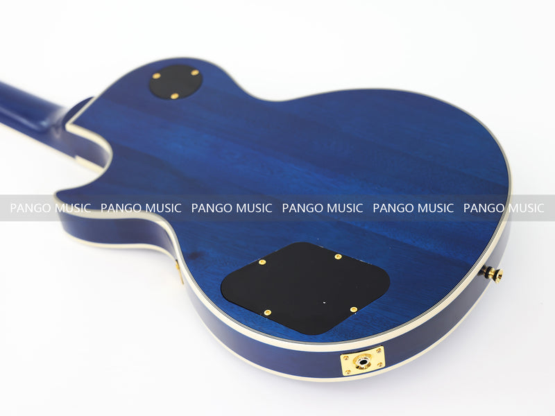 LP Custom Style Blue Electric Guitar with Flamed Maple Top (CST-013)