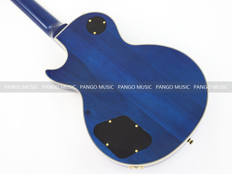 LP Custom Style Blue Electric Guitar with Flamed Maple Top (CST-013)