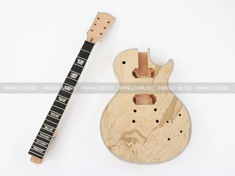LP Custom Style DIY Electric Guitar Kit with Spalted Maple Top (LRF-040, Limited Edition)