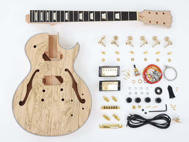 LP Custom Style DIY Electric Guitar Kit with Spalted Maple Top (LRF-041, Limited Edition)