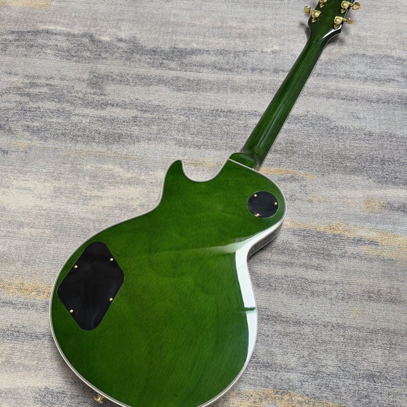 LP Custom Style Electric Guitar | Quilted Maple Top | Green Burst | Gold Hardware (LRG-058)
