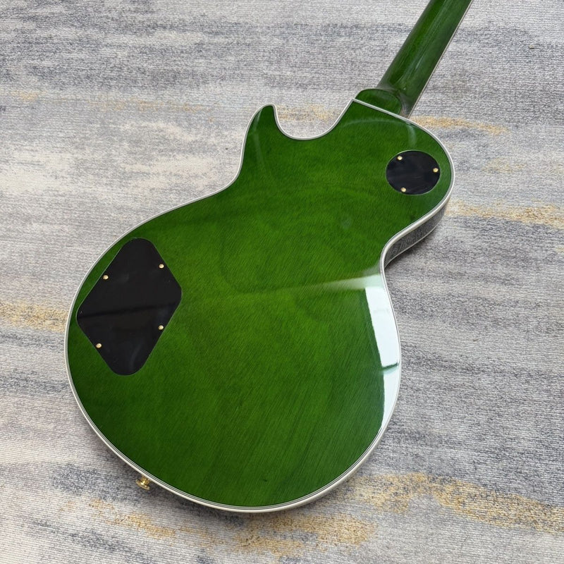 LP Custom Style Electric Guitar | Quilted Maple Top | Green Burst | Gold Hardware (LRG-058)