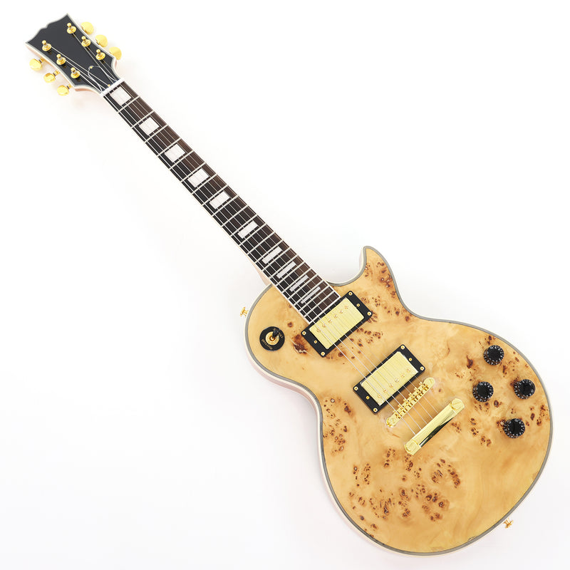 LP Custom Style Electric Guitar with Burl Maple Top (CST-003, No Logo)