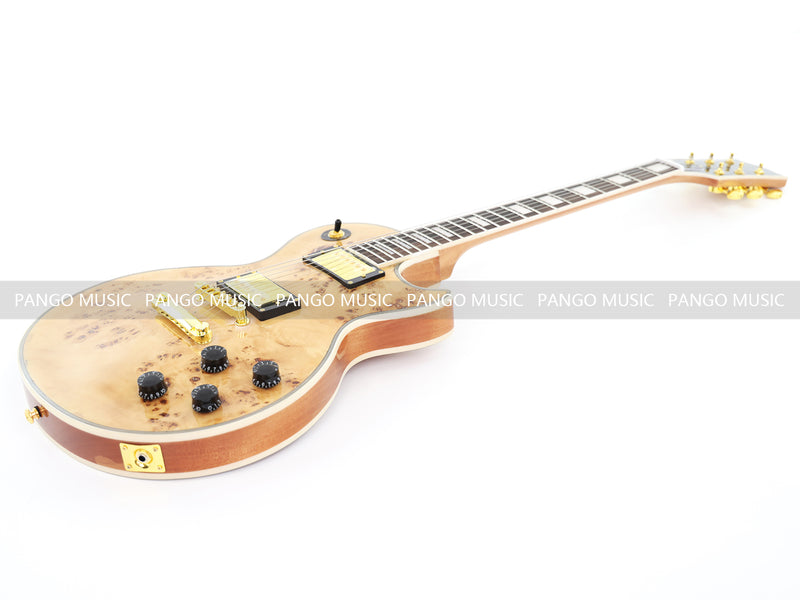 LP Custom Style Electric Guitar with Burl Maple Top (CST-003, No Logo)