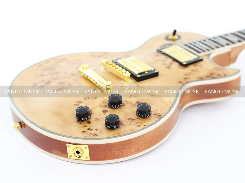 LP Custom Style Electric Guitar with Burl Maple Top (CST-003, No Logo)